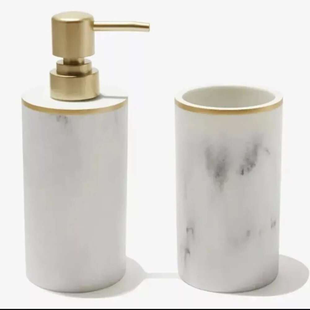 Sunday Citizen Resin Bath Set 11 Oz Faux Marble New Nib